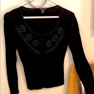 Women’s black button up sweater